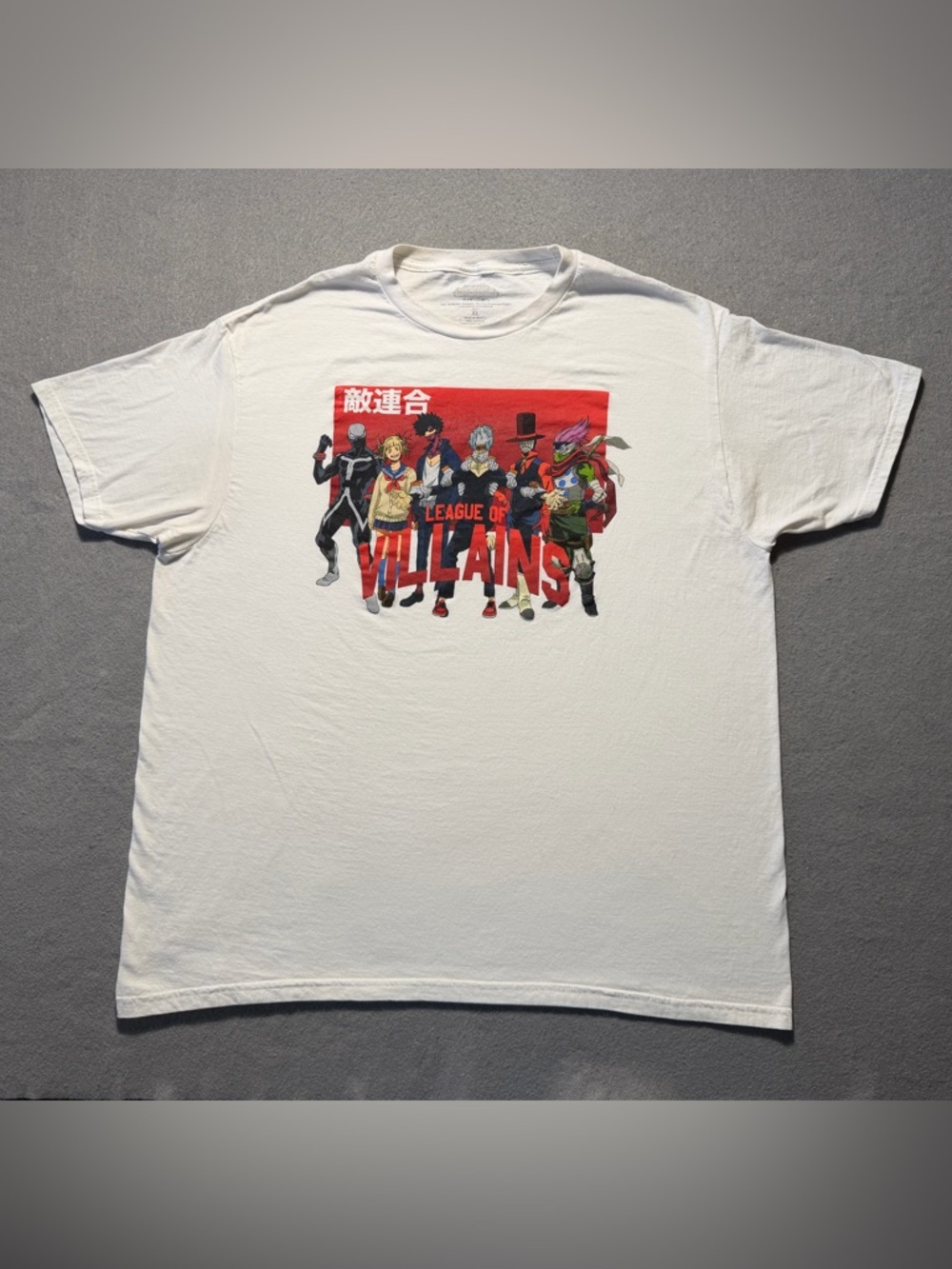 My Hero Academia League of Villains T-Shirt Men’s XL White Anime Graphic